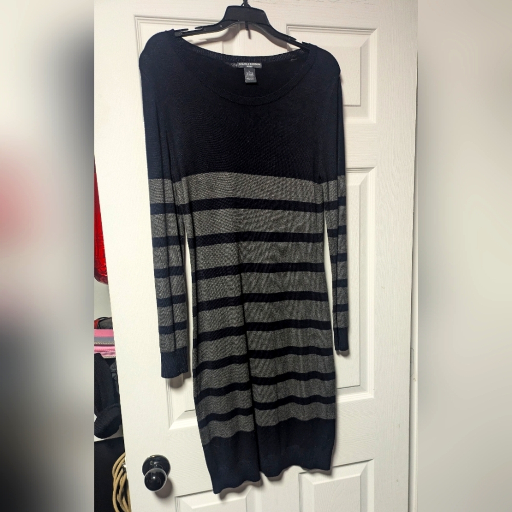 Chelsea and Theodore Striped Sweater Dress